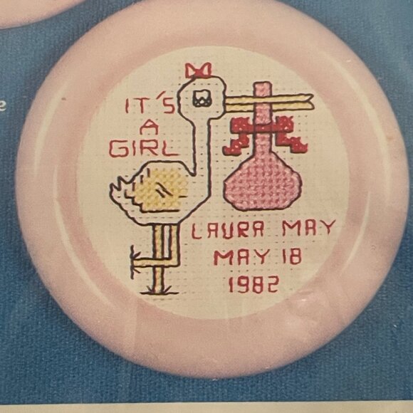 Birth Announcement Personalized Baby Girl Cross Stitch Kit God Bless This Child - Picture 4 of 6